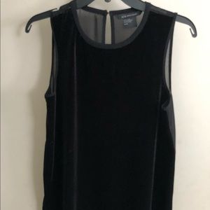 Armani Exchange Black Suede/Shear Blouse